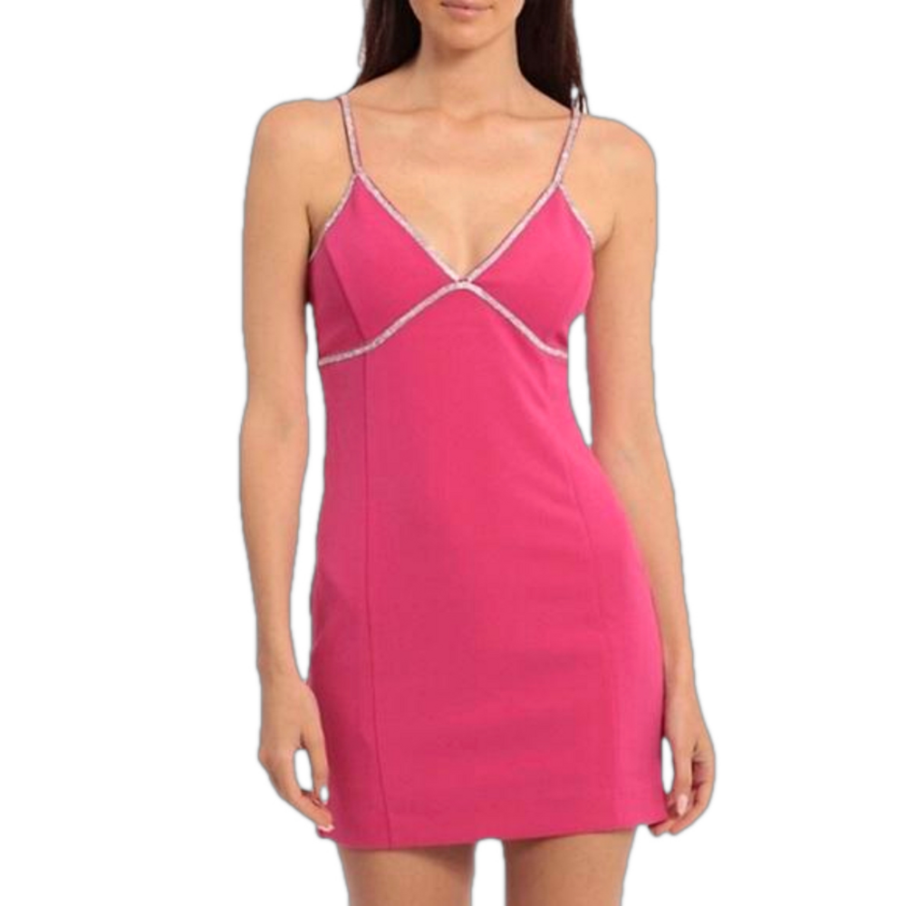 Anthropologie AVEC LES FILLES NWOT Rhinestone Pink Mini Dress MEDIUM
